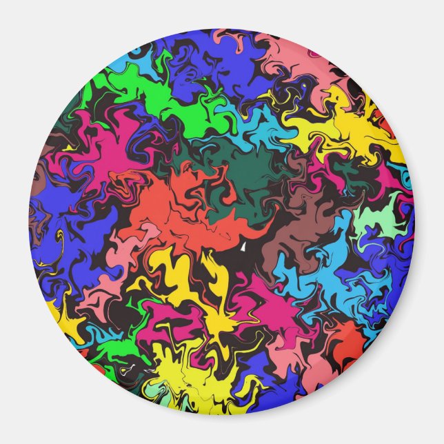 Abstract Colourful Twirls /  Magnet (Front)