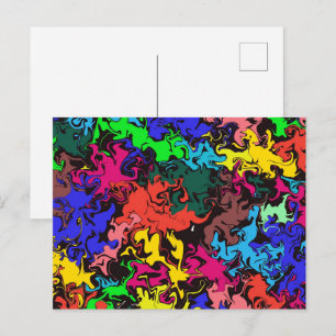 Abstract Colourful Twirls /  Postcard