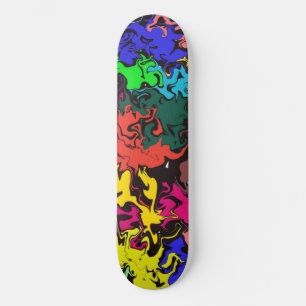 Abstract Colourful Twirls / Skateboard