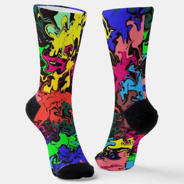 Abstract Colourful Twirls /  Socks (Angled)