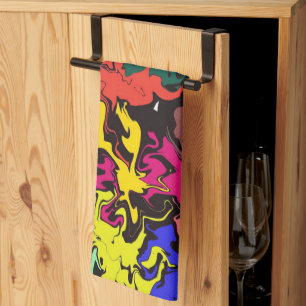 Abstract Colourful Twirls / Tea Towel