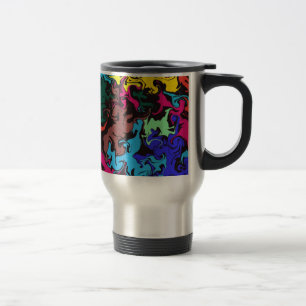 Abstract Colourful Twirls / Travel Mug
