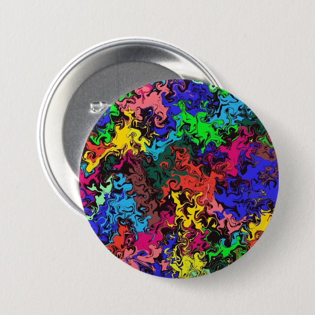Abstract Colourful Twirly /  7.5 Cm Round Badge (Front & Back)