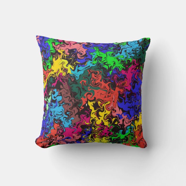 Abstract Colourful Twirly / Cushion (Front)