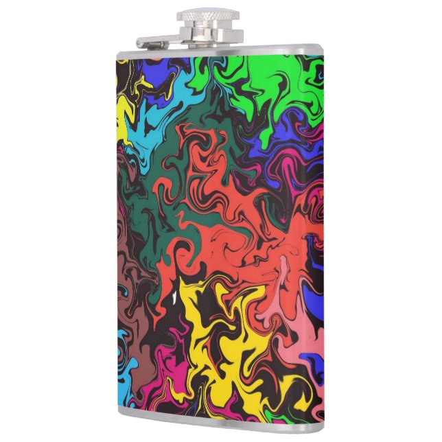 Abstract Colourful Twirly /  Hip Flask (Left)