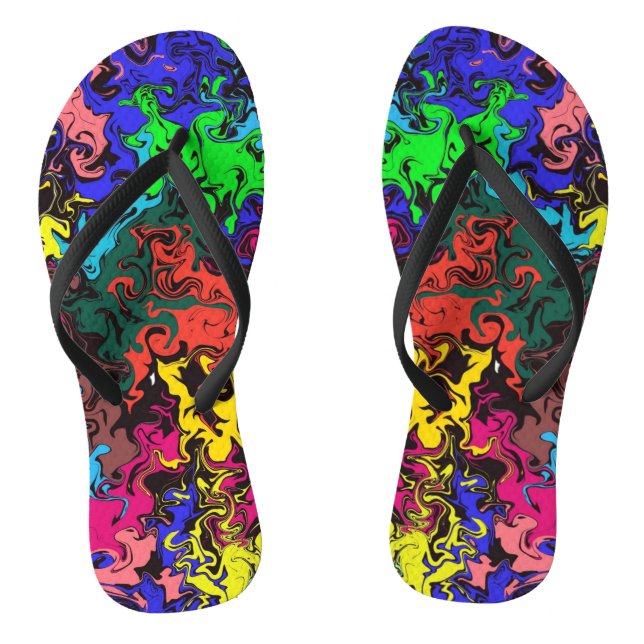 Abstract Colourful Twirly /  Jandals (Footbed)