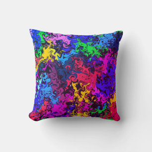 Abstract Colourful Twirly / Miami /  Cushion