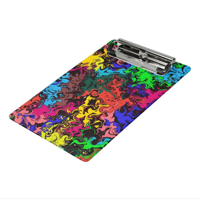 Abstract Colourful Twirly /  Mini Clipboard (Angled3)