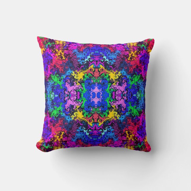 Abstract Colourful Twirly / Mirror / Miami / Cushion (Front)
