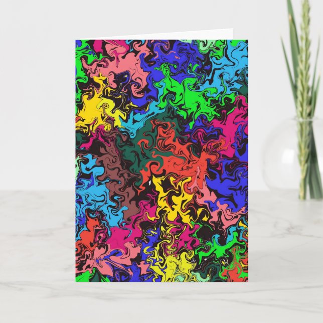 Abstract Colourful Twirly /  Note Card (Front)