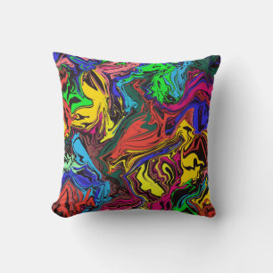 Abstract Colourful Twirly / Pushed / Cushion