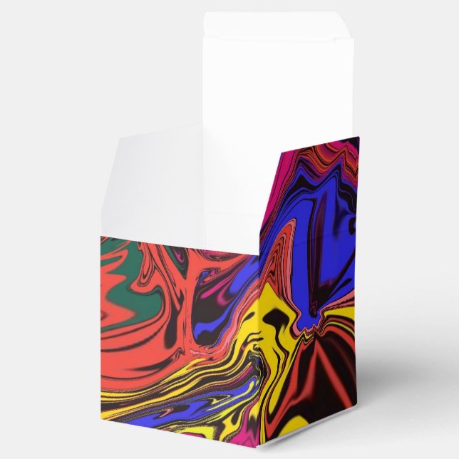 Abstract Colourful Twirly / Pushed / Favour Box (Opened)