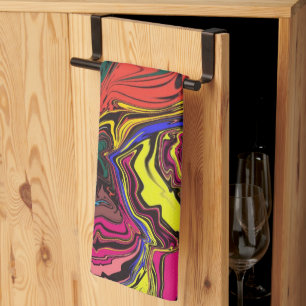 Abstract Colourful Twirly / Pushed / Tea Towel
