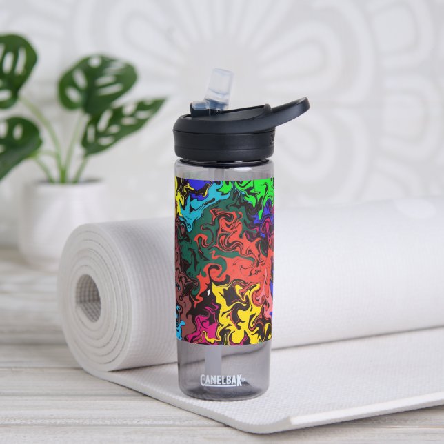 Abstract Colourful Twirly /  Water Bottle (Yoga)