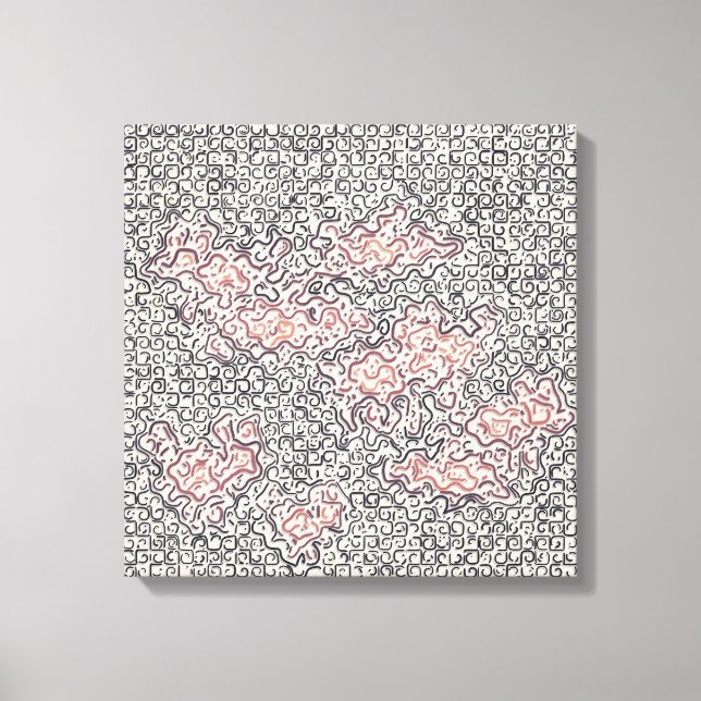 Abstract Colourful Twisted Rope Retro Art Pattern  Canvas Print (Front)