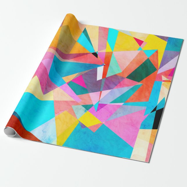 Abstract colourful watercolor background with diff wrapping paper (Unrolled)