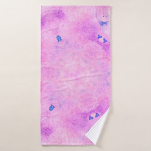 Abstract colourful watercolor. Digital art paintin Bath Towel