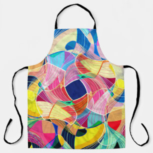 Abstract colourful watercolor, fantastic backgroun apron