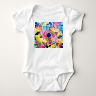 Abstract colourful watercolor, fantastic backgroun baby bodysuit