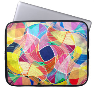 Abstract colourful watercolor, fantastic backgroun laptop sleeve