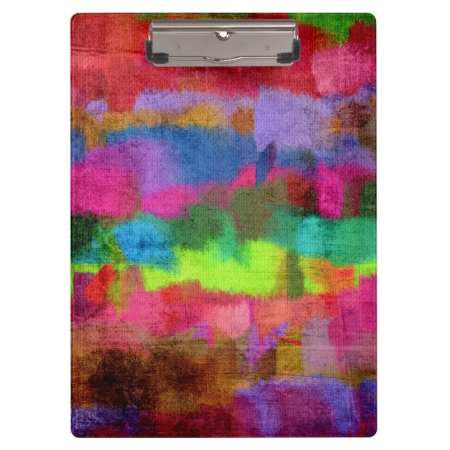 Abstract Colourful Watercolor Pattern Clipboard (Front)
