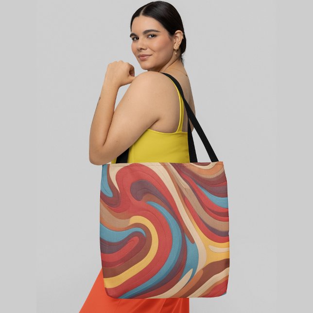 Abstract colourful wavy pattern  tote bag (Creator Uploaded)