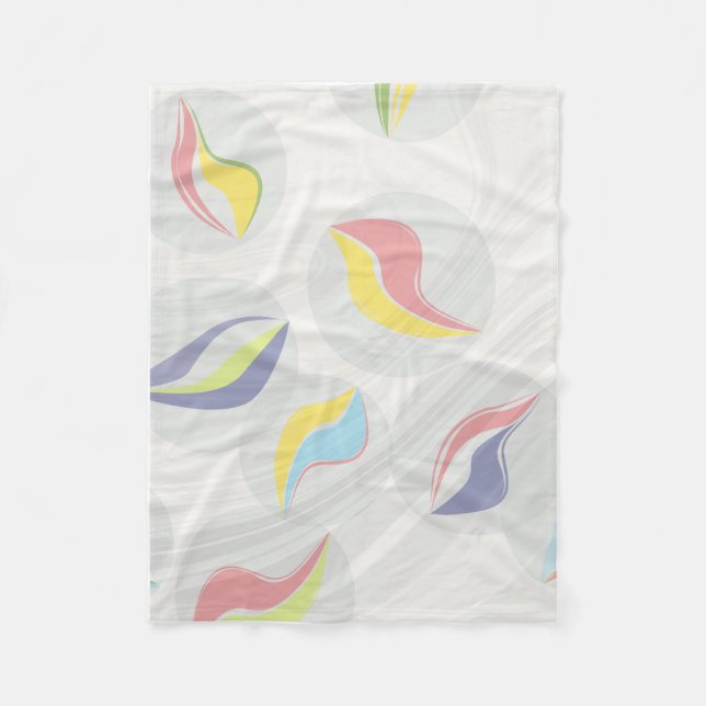 Abstract Colourful Wavy Shapes Pattern | Modern Pa Fleece Blanket (Front)