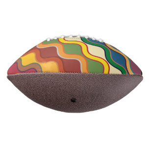 Abstract Colourful wavy Stripes Football