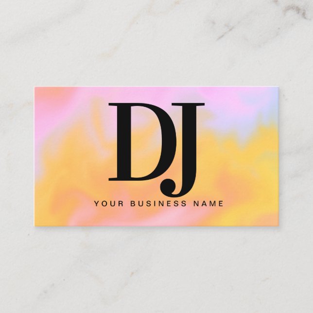 Abstract Colourful Woman DJ Music Producer Business Card (Front)