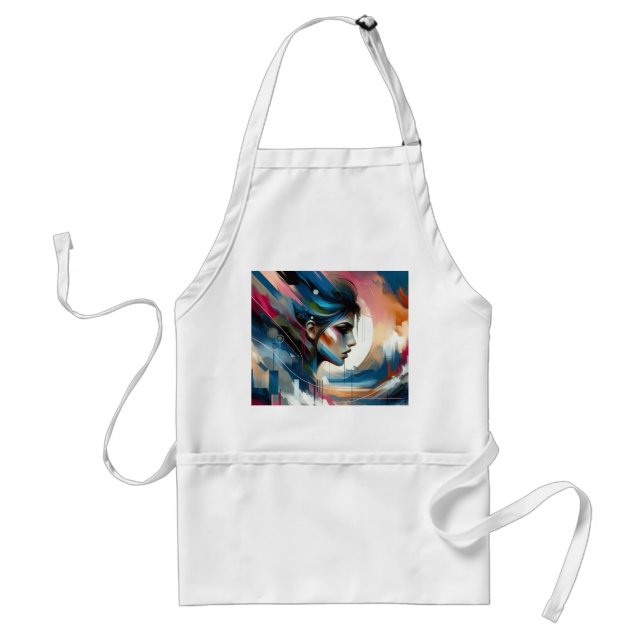 Abstract colourful woman's face  standard apron (Front)