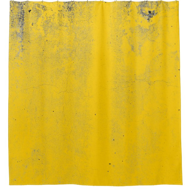 Abstract colourful yellow cement wall texture and  shower curtain (Front)