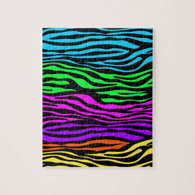abstract Colourful Zebra Stripes Jigsaw Puzzle (Vertical)