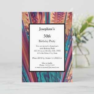 Abstract colours 50th Birthday Party Invitation