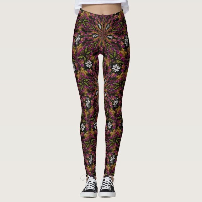 Abstract Colours And Shapes Pattern Leggings (Front)