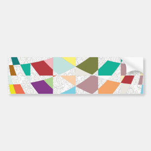 Abstract Colours Damask Bumper Sticker