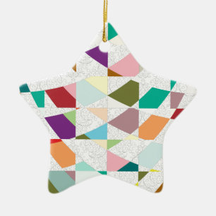 Abstract Colours Damask Ceramic Tree Decoration