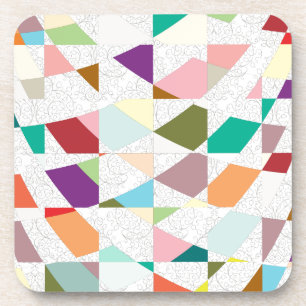 Abstract Colours Damask Coaster