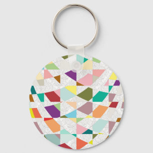 Abstract Colours Damask Key Ring