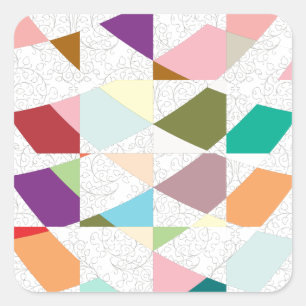 Abstract Colours Damask Square Sticker