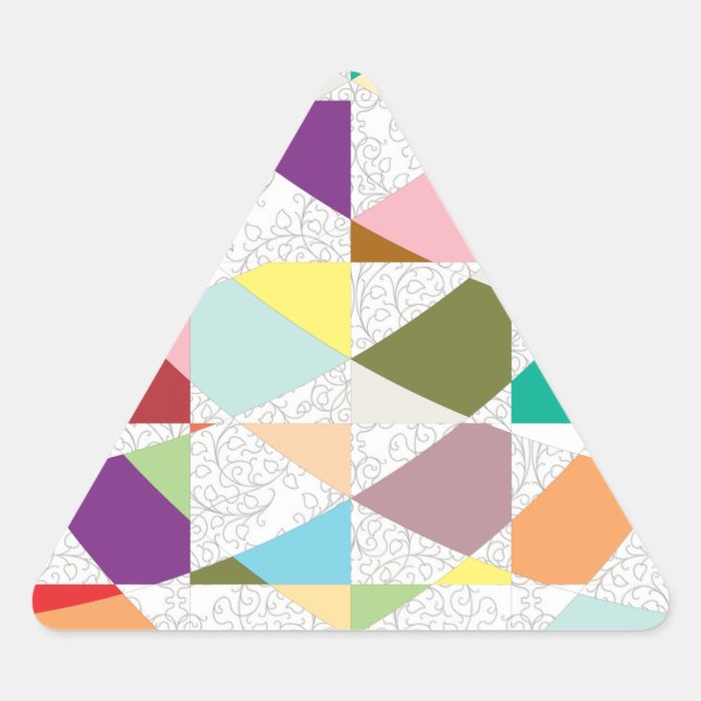 Abstract Colours Damask Triangle Sticker (Front)