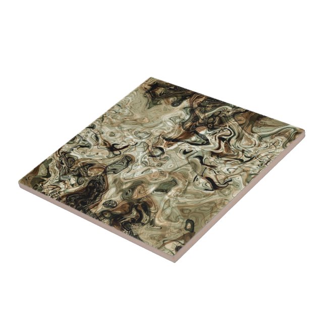 Abstract Colours Faux Marble Stone Ceramic Tile (Side)