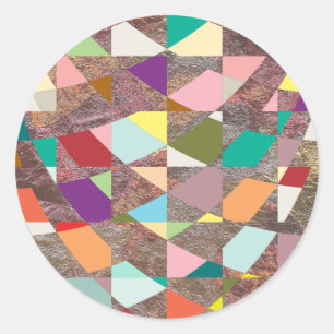 Abstract Colours Glitter Classic Round Sticker