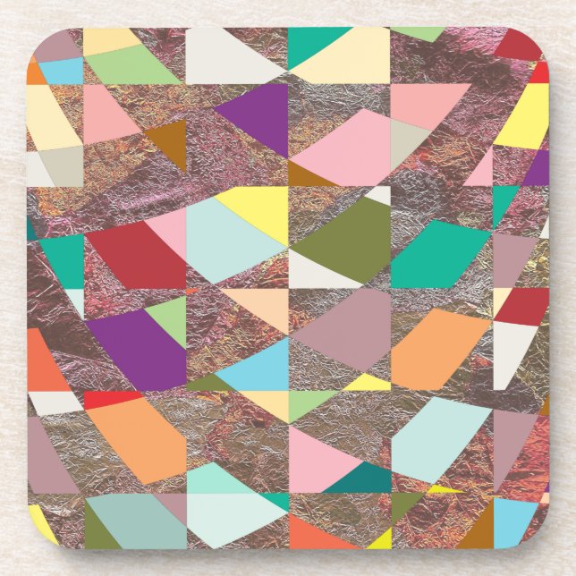 Abstract Colours Glitter Coaster (Front)