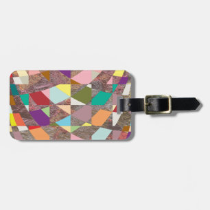 Abstract Colours Glitter Luggage Tag