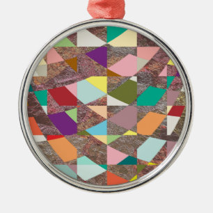 Abstract Colours Glitter Metal Tree Decoration