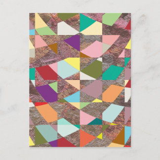 Abstract Colours Glitter Postcard