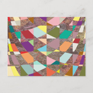 Abstract Colours Glitter Postcard