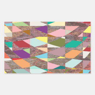 Abstract Colours Glitter Rectangular Sticker