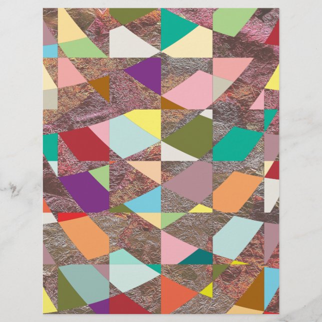 Abstract Colours Glitter Scrapbook Paper (Front)