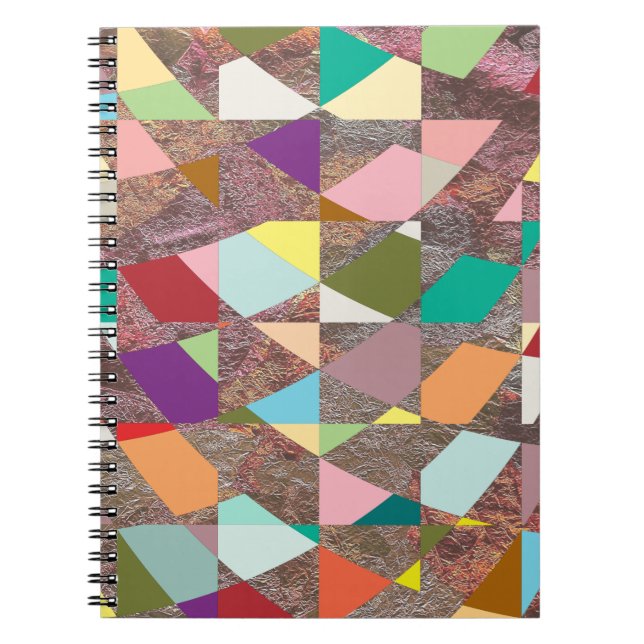 Abstract Colours Glitter Spiral Notebook (Front)